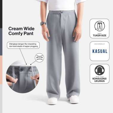 Kasual Celana Panjang Smart Wide Loose Grey Pants Pria L