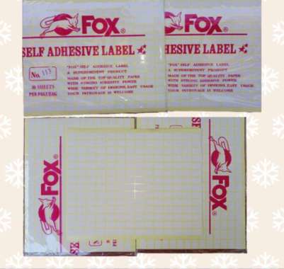 dhio-Kertas / Label Stiker Fox No. 113 uk. 9 x 13 mm (Persegi Panjang)
