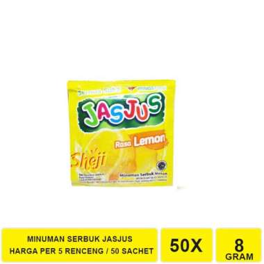 5 RENCENG / 50 SACHET JASJUS MINUMAN INSTAN SERBUK ANEKA RASA JASJUS LEMON - 5 RENCENG