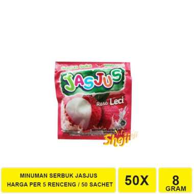 5 RENCENG / 50 SACHET JASJUS MINUMAN INSTAN SERBUK ANEKA RASA JASJUS LECI - 5 RENCENG