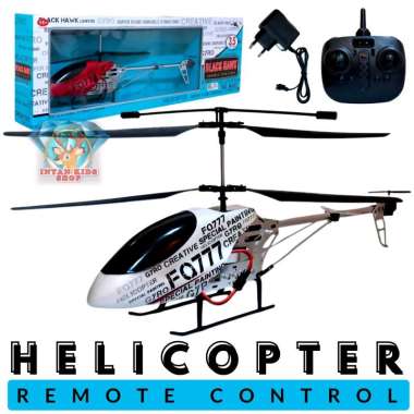 MAINAN ANAK REMOTE CONTROL HELICOPTER GYRO BLACK HAWK DURABLE STRUCTURE 3.5 CHANNEL RC HELIKOPTER BE