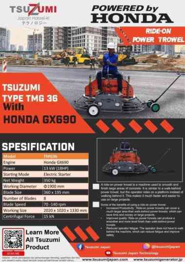 Mesin Trowel Cor TMG 36 Honda GX690
