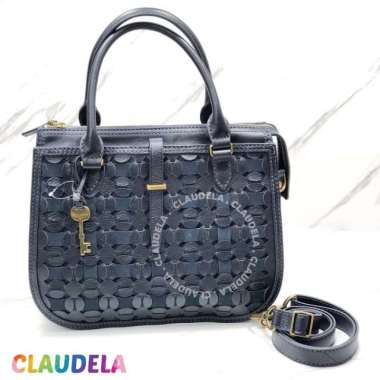 Ryder Satchel Medium in Laser-Cut Midnight Navy