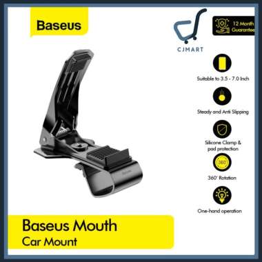 BASEUS CAR HOLDER HP MOBIL MOUNT BRACKET MOUTH JEPIT KLIP DASHBOARD
