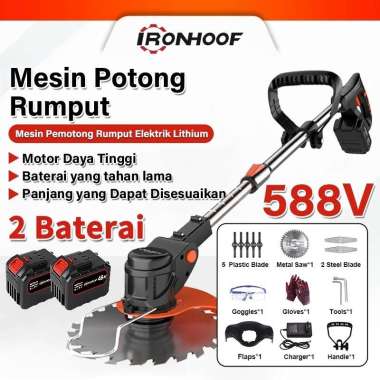 Alat potong rumput 588V/48V/12V mesin potong Rumput baterai Pemotong Rumput Listrik Pemangkas Rumput