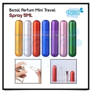 Botol Parfum Mini 5ML Aluminium Atomizer Spray Refilable [HT051]