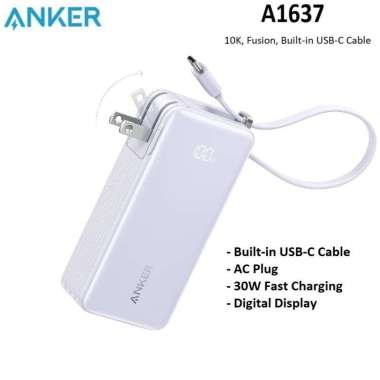 ANKER Fusion 10K 30W - Powerbank 10000mAh and USB-C Charger 30W - A1637 Lilac Purple