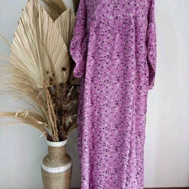 Daster Gamis Motif Bunga Busui Friendly Kuning