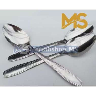 MERIAHSHOP Sendok Garpu Makan 12 Pcs 1 Lusin Stainless Steel Murah Tebal Anti Karat Spoon Fork 12Pcs