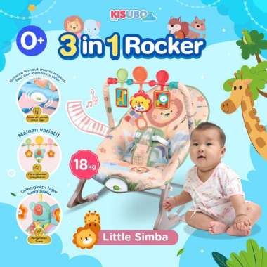 [BISA INSTANT✓] DENO KISUBO Baby Rocker Chair Bouncer Bayi LITTLE-SIMBA