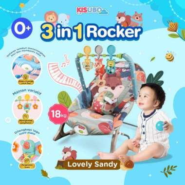 [BISA INSTANT✓] DENO KISUBO Baby Rocker Chair Bouncer Bayi LOVELY-SANDY