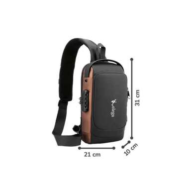 Elega Traverse Sling Bag Waistbag Tas Selempang Slingbag Slempang Pria BLACK GOLD