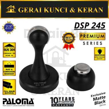 PALOMA DSP DoorStop Stopper Magnet Dinding Penahan Pintu Stainless DSP245 BLACK