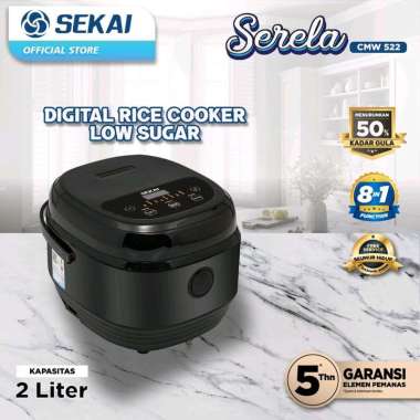 SEKAI Rice Cooker Digital Low Carbon Low Sugar 8in1 Anti Gemuk SERELA 2 Liter CMW-522 Original