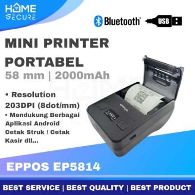 Mini Printer Bluetooth Murah Eppos EP5814 Printer Thermal Portabel USB