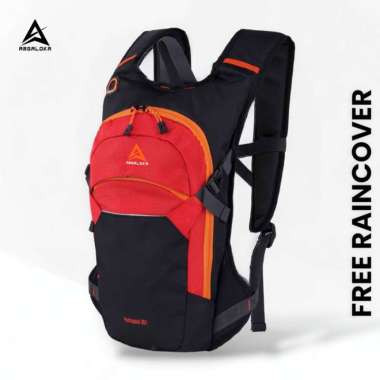 Tas Ransel Pria Hydropack Kecil Daypack 20 L Backpack Trail Adventure - FULL BLACK RED BLACK