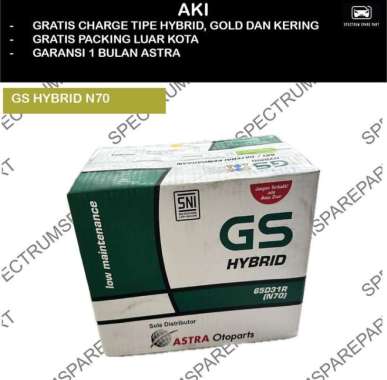 AKI MOBIL GS HYBRID N70 (65D31R) BASAH ORIGINAL ASTRA 12V 70AH