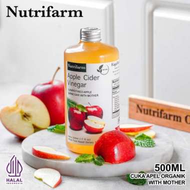 CUKA APEL ORIGINAL ORGANIK 500ML / APPLE CIDER VINEGAR WITH MOTHER/ CUKA SARI APEL / BRAGG NUTRIFARM