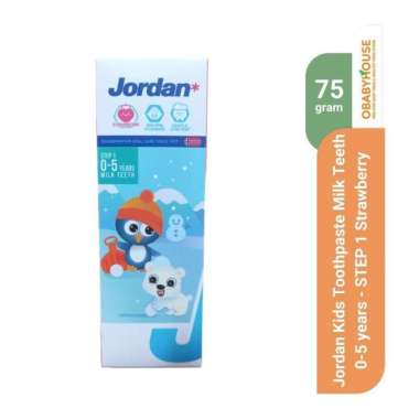 Jordan Kids Toothpaste Milk Teeth 0-5 years 75 gr - STEP 1 Strawberry