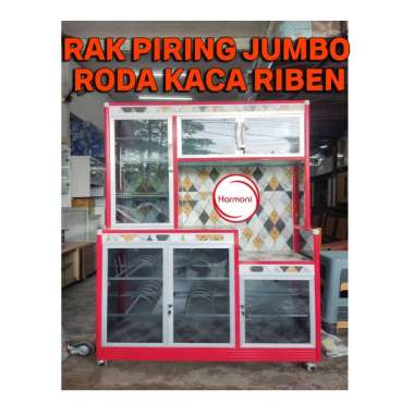 RAK PIRING ALUMUNIUM KACA RODA RAK SAYUR ALUMUNIUM RODA KACA FREE ONGKIR SERANG KOTA MERAH