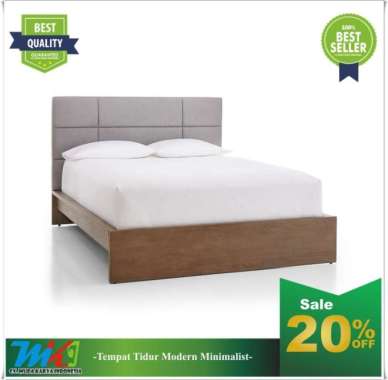 Double Bed tempat tidur ranjang kayu jati dipan kayu minimalis jepara 180x200