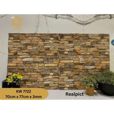 Kawaii Wallpaper - Wallpaper Dinding 3D Rock Brick / wallpaper 3D Foam 70cm x 77cm tebal 3mm High Qu
