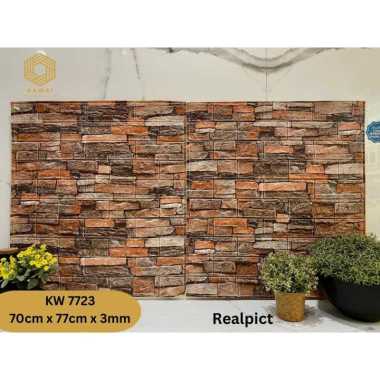 Kawaii Wallpaper - Wallpaper Dinding 3D Rock Brick / wallpaper 3D Foam 70cm x 77cm tebal 3mm High Qu