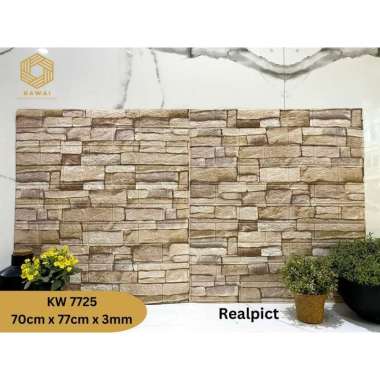 Kawaii Wallpaper - Wallpaper Dinding 3D Rock Brick / wallpaper 3D Foam 70cm x 77cm tebal 3mm High Qu