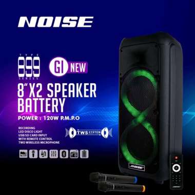 NOISE Speaker Portabel Bluetooth 8x2 Inchi Free Mic Wireless 899 GI New