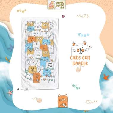KUMA KUMA - MicroDry Towel (140x70cm) | Handuk Microfiber CAT DOODLE