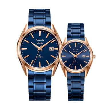 JAM TANGAN COUPLE ORIGINAL ALEXANDRE CHRISTIE BIRU AC86881 AC 8681 JAM TANGAN ALEXANDRE CHRISTIE ORI