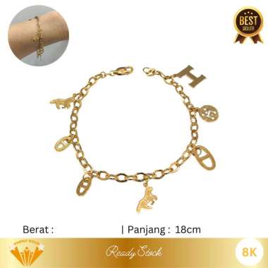 Gelang Emas Kadar 8K Model Nori Herm*s Horse Family Gold 4gr