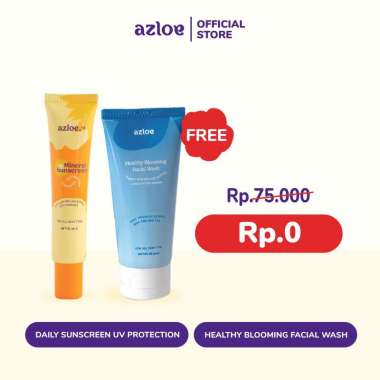 Tinted Sunscreen Kulit Berminyak + Sabun Wajah Untuk Skinbarrier [SPECIAL BUNDLING AZLOE] PAKET DISK