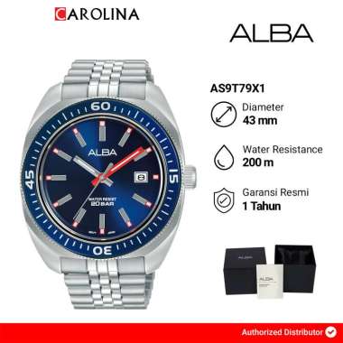 Jam Tangan Pria ALBA Active AS9T79X1 Blue Dial Stainless Steel Strap