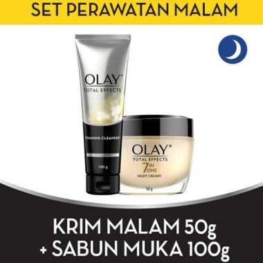 Olay Set Total Effects Night Cream 50gr & Sabun Muka 100gr