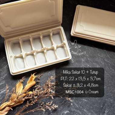 (10pcs) Mika Sekat Pangsit 8| 10| 12| 15| 20| MSC warna Cream| Tray Suikiau, Gyoza, Dumpling SEKAT10