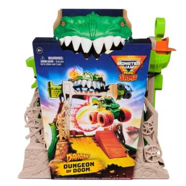 Mainan Mobil-mobilan Monster Jam Mini Jams - Mini Transforming Playset: Dragon Dungeon of Doom