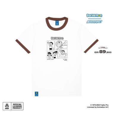 Aerostreet T Shirt Doraemon Family Off White Walnut Kaos ABCAA M