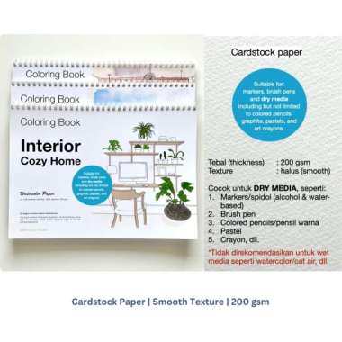 Watercolor & Mixed Media Coloring Book - Interior Cozy Home watercolor