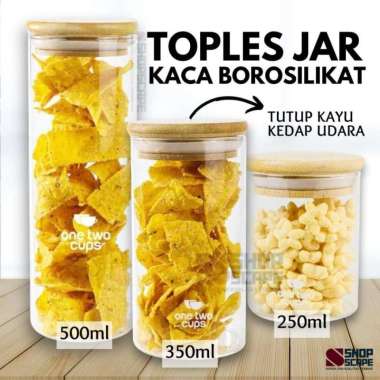 Toples Kaca Kecil Sedang Besar 250ml 350ml 500ml Toples Glass Jar Kaca 350ml