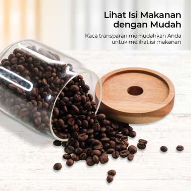 Toples Kaca Kedap Udara Tempat Penyimpanan Kopi Biji Kacang WMO YUSL01 350ML