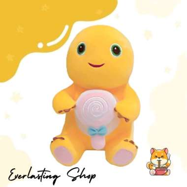 Boneka Nailong Permen Lolipop Naloong Doll Naga Super Jumbo Plush Doll Dino Kuning Yellow Dinosaur M
