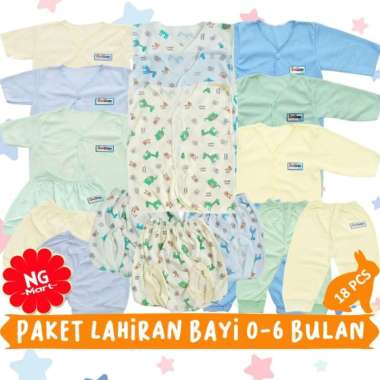 18PCS PAKET HEMAT LAHIRAN PERLENGKAPAN BAYI NEWBORN SNI HAMPERS MOTIF SEMUA