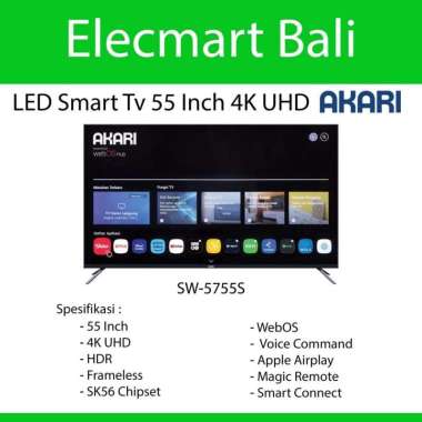 Led Tv Smart Tv 55 Inch 4K UHD Command Voice WebOS Akari SW-5755S