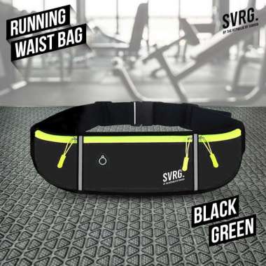 Svarga Running Waist Bag – Tas Pinggang Waterproof – Tas Lari Black Green