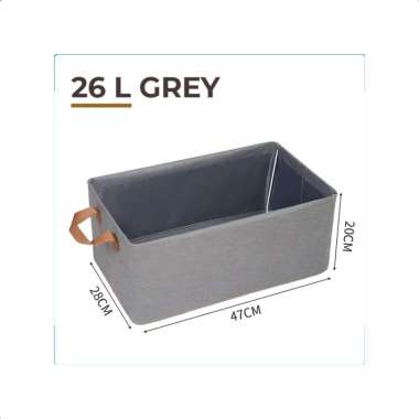 Goto Puri Storage Box Organizer Kotak Tempat Penyimpanan Pakaian Baju 26LGREY