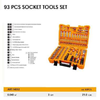 DINGQI Kunci Soket Set Lengkap 1/2" 93Pcs Kunci Socket Wrench Key 14052 14052