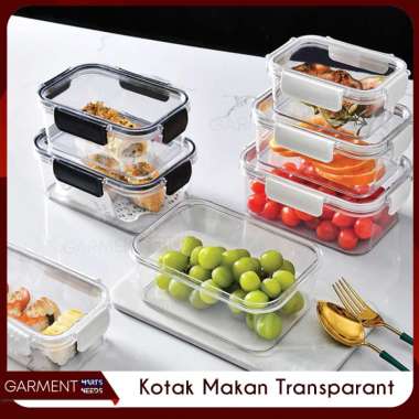 Kotak Makanan Transparan Sayur Buah Ikan Food Container Storage Box Kulkas Dengan Penutup Anti Tumpa