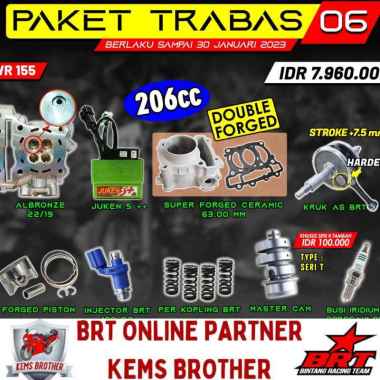 PAKET BRT WR155 TRABAS 6 BOREUP 206CC
