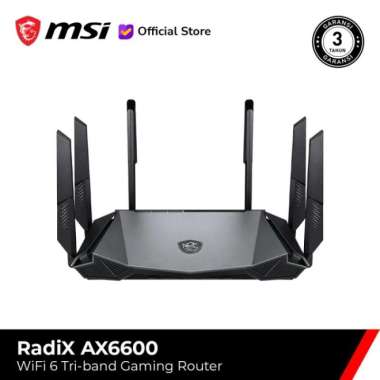 Router Gaming MSI RadiX AX6600 WiFi 6 Tri-Band Gaming Router [2.4GHz,5GHz-L, 5GHz-H]